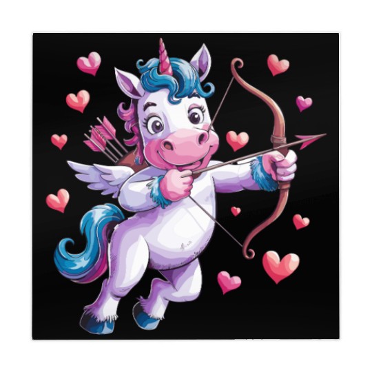 Magical Cupid Unicorn with Hearts and Bow Mahjong Mats