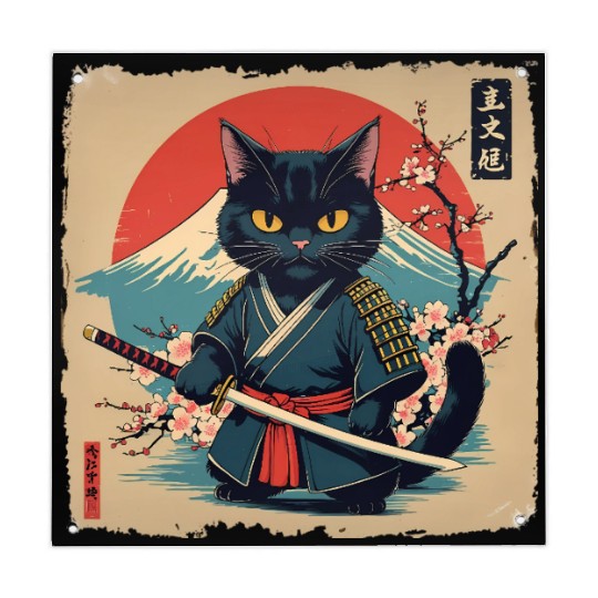 samurai cat Mahjong Mats