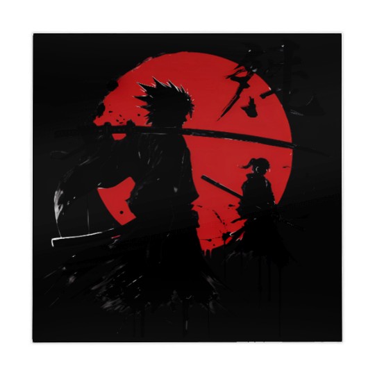 Shadow Samurai Warriors Under Blood Moon Mahjong Mats