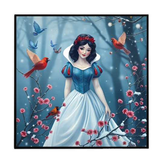 Snow White fantasy with birds. Mahjong Mats
