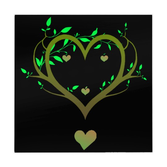 Nature Heart Tree | Green Love Botanical Art Mahjong Mats