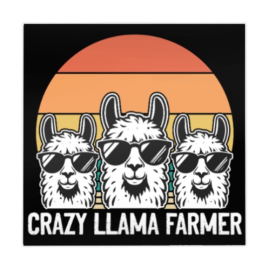 Funny Alpaca Llama Farmer - Crazy Llama Farmer Mahjong Mats