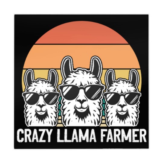 Funny Alpaca Llama Farmer - Crazy Llama Farmer Mahjong Mats