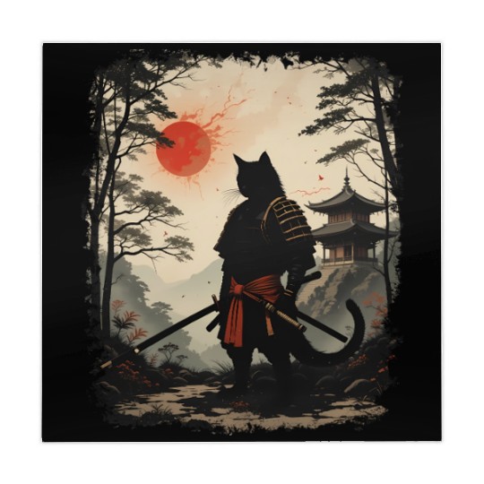 Samurai Cat Warrior Mahjong Mats Design