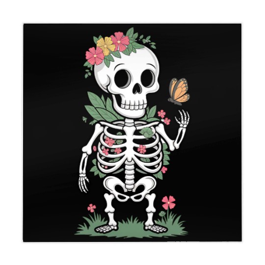 Floral Skull Embrace Mahjong Mats