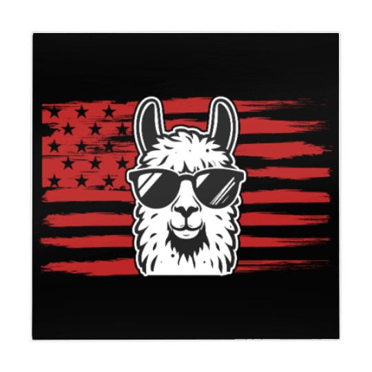 Llama US Flag Llama Alpaca Mahjong Mats