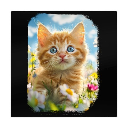 Blue-Eyed Kitten Bloom - Cutesy Pastel Nature Mahjong Mats