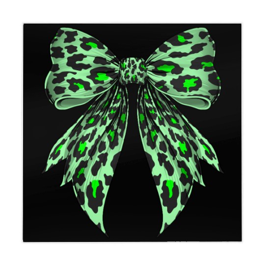 Coquette Bow Cheetah Animal Pattern Lime Green Mahjong Mats