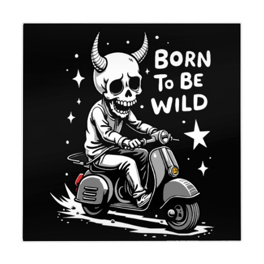 Born to Be Wild - Skull Devil on Scooter Mahjong Mats
