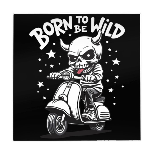 Born to Be Wild - Skull Devil on Scooter Mahjong Mats