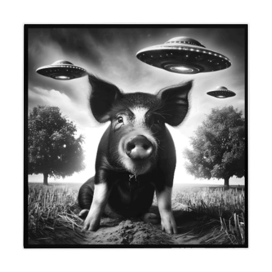 Pig piggy piglet Funny Graphic Selfie with UFOs We Mahjong Mats