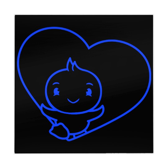 Bird walks out of Heart Symbol Love Happy Sweet Mahjong Mats