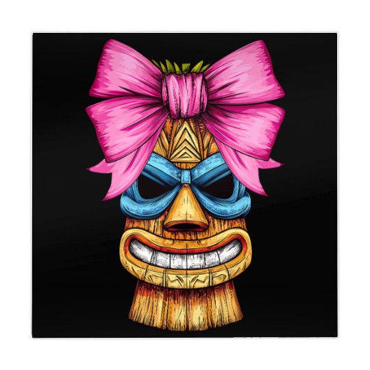 Coquette Bow Tiki Luau Hawaiian Hawaii Tiki Mask Mahjong Mats
