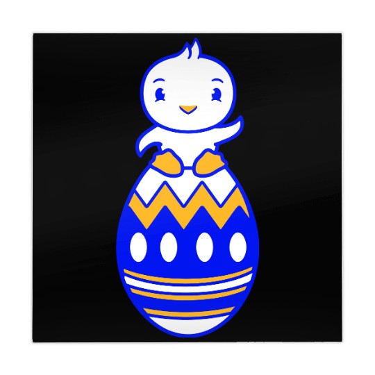 Chick Sits On Giant Easter Egg Waving Easter Sweet Mahjong Mats