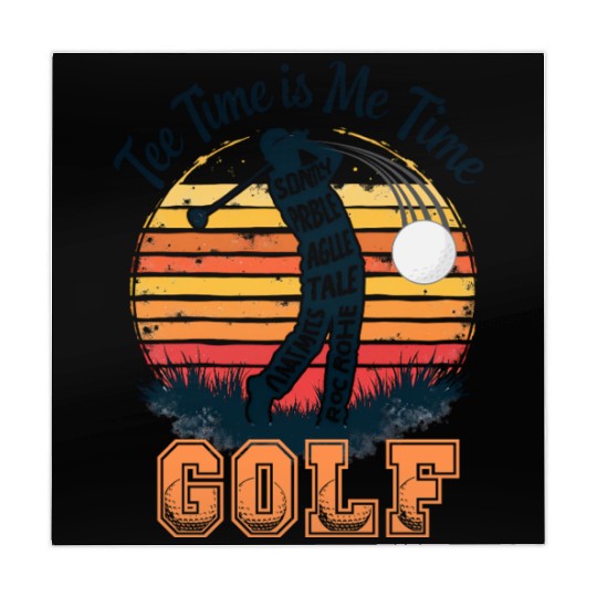 Golf Swing Typography - Vintage Golfer Design Mahjong Mats