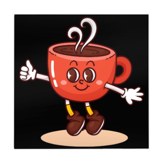 Whimsical Coffee Cup Character Mahjong Mats