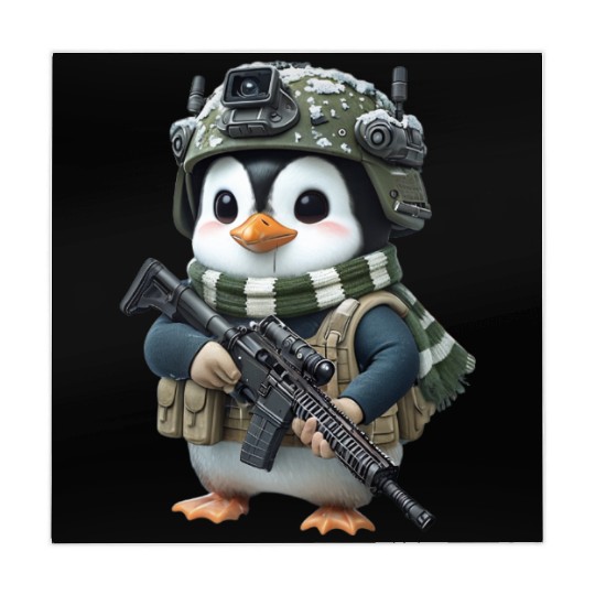 Penguin In Military Mahjong Mats
