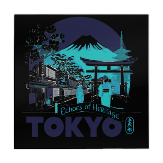 Tokyo Skyline with Mount Fuji Mahjong Mats