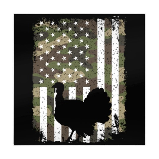 Turkey Hunting Camo US Flag For Hunter Camouflage Mahjong Mats