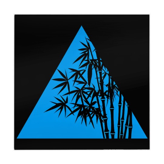 A Blue Triangle and Bamboo Mahjong Mats