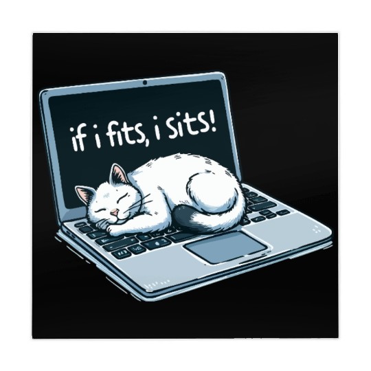 Laptop Cat Nap - If I Fits, I Sits! Mahjong Mats