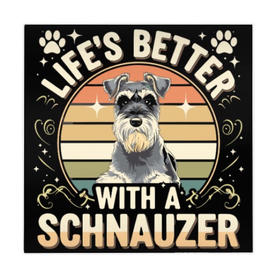 Life's Better With A Schnauzer Retro Dog Lover Mahjong Mats