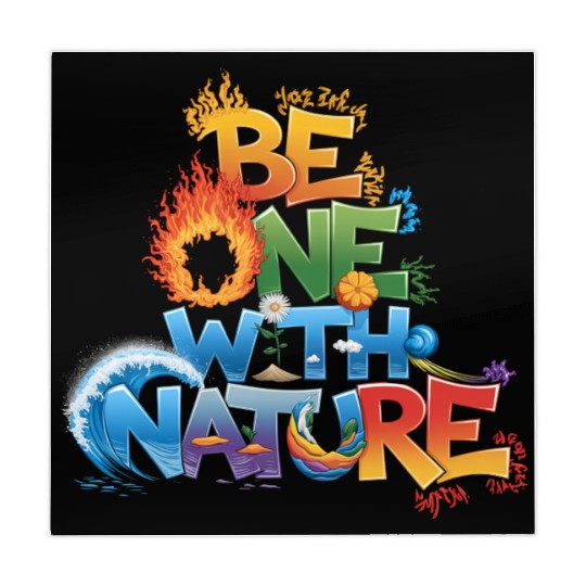Be One With Nature Typography Mahjong Mats