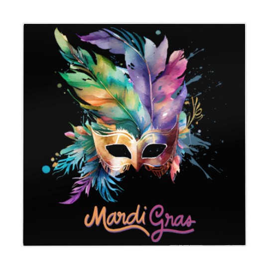Colorful Mardi Gras Mask Feather Party Design Mahjong Mats