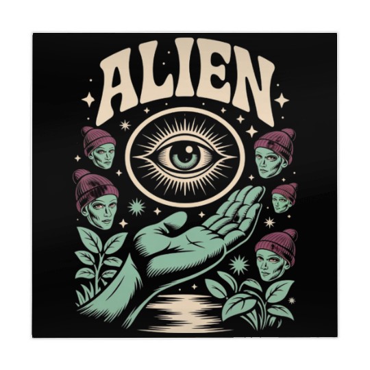 Alien Vision – Trippy Cosmic Beanie Alien Mahjong Mats