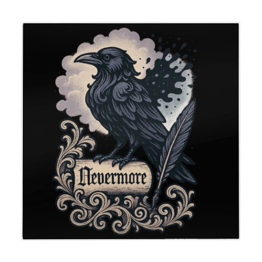 Baroque Raven Nevermore Scroll Poe Poetry Mahjong Mats