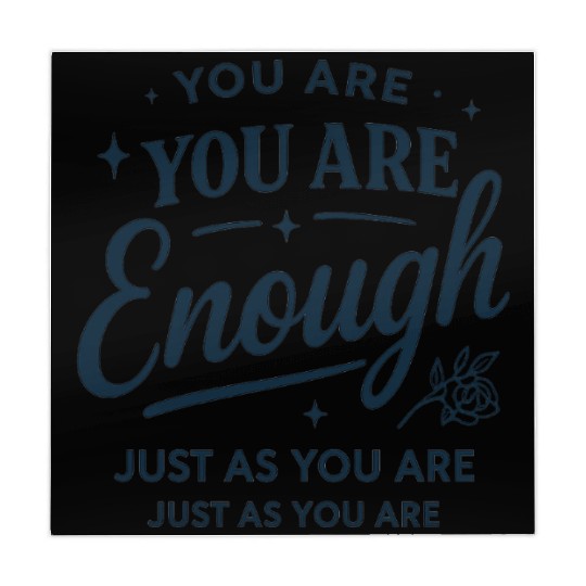Inspirational "You Are Enough" Quote Typography Mahjong Mats