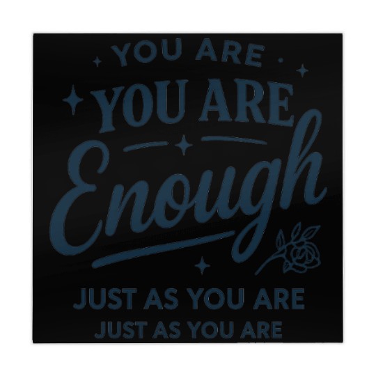 Inspirational "You Are Enough" Quote Typography Mahjong Mats