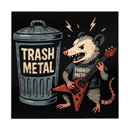 Funny Opossum Thrash Metal Guitar Vintage Pun Mahjong Mats