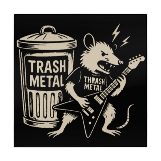 Guitar thrash metal trash metal opossum funny Mahjong Mats