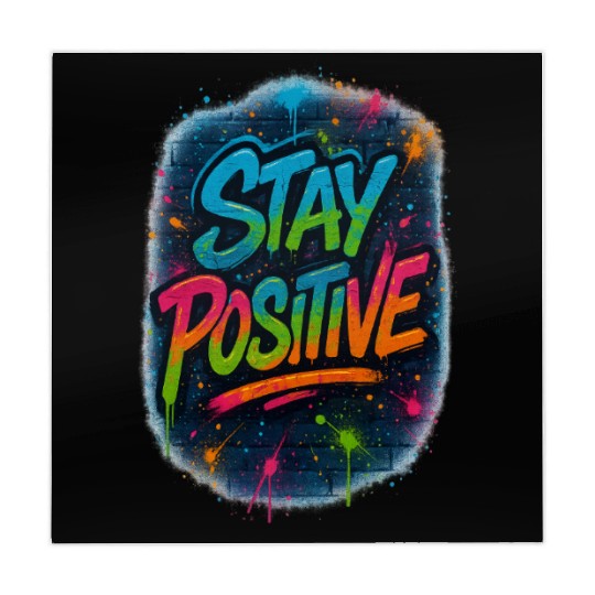 Graffiti Style Stay Positive Urban Art Mahjong Mats