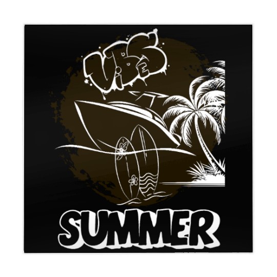 Tropical Vibes Graffiti Boat Mahjong Mats Summer Beach