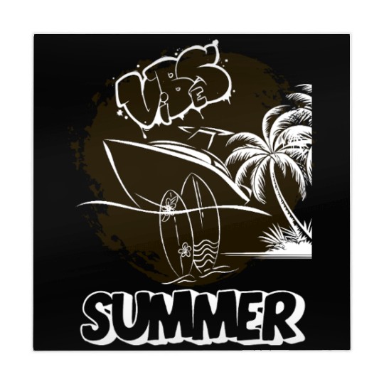 Tropical Vibes Graffiti Boat Mahjong Mats Summer Beach