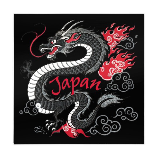 Majestic Japanese Dragon Tattoo Style Art design Mahjong Mats