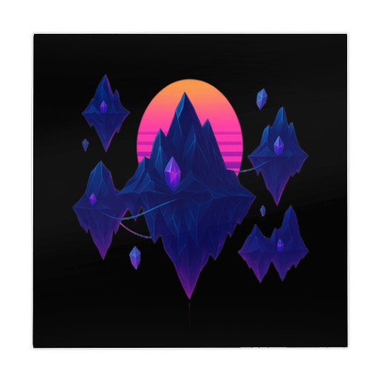 Crystal Skies – Neon Floating Islands Mahjong Mats