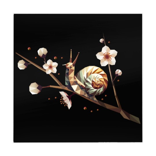 Snail on a Flowering Branch – A Spring Motif Mahjong Mats