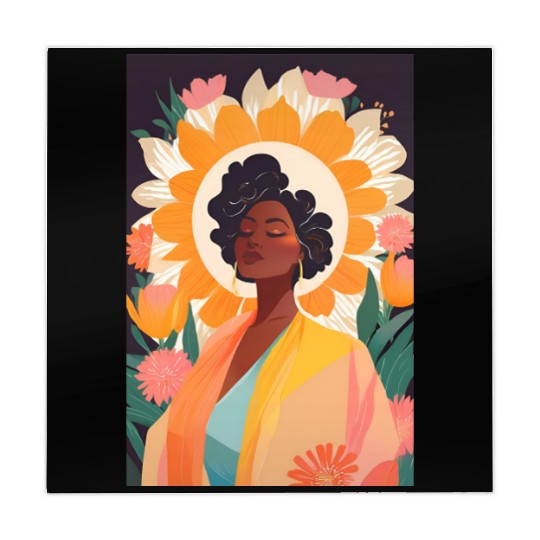 Black Woman, Serenity, Peace, Pastel Palette Illus Mahjong Mats