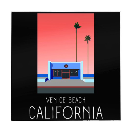 Retro Venice Beach California Mahjong Mats