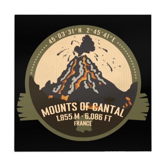 Mounts of Cantal Volcano France Hiking Camping Mahjong Mats