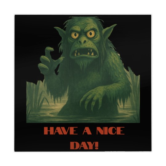 Have a Nice Day – Funny Monster Swamp Art Mahjong Mats