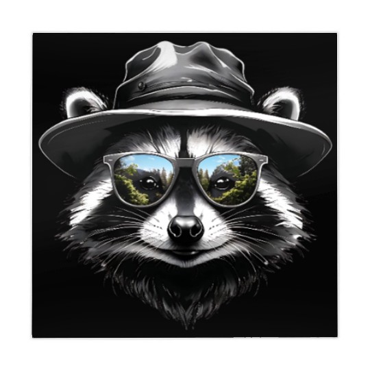 Raccoon Face with Bucket Hat Mahjong Mats