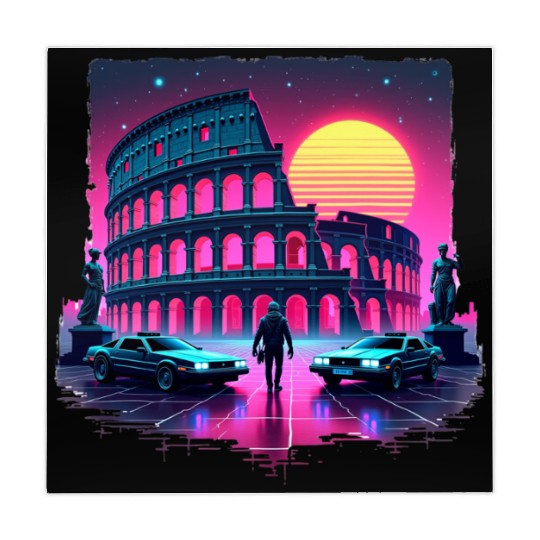 "Neon Colosseum – Retro Synthwave Rome Aesthetic" Mahjong Mats