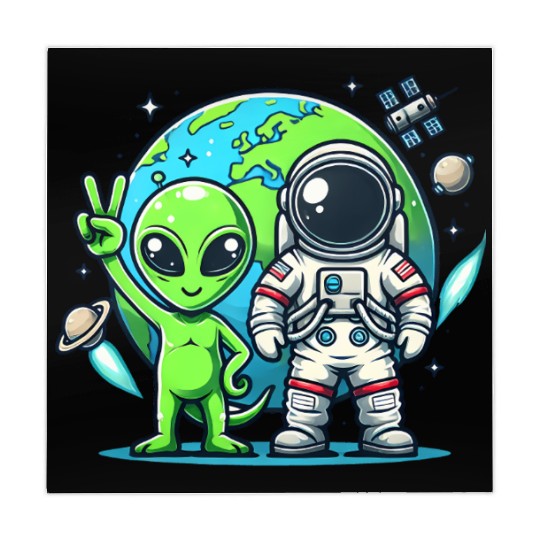 Alien Astronauts In Space Mahjong Mats
