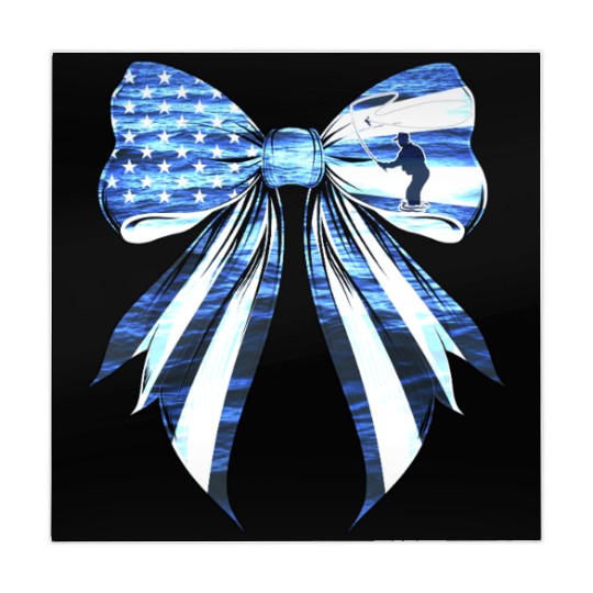 Coquette Bow Fish Fishing Fisher US Flag Pride Mahjong Mats