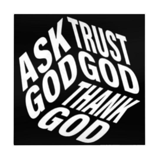 Ask Trust Thank God | 3D Faith-Inspired Typograph Mahjong Mats