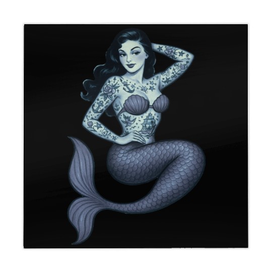 Old School Clasic Tattooed Mermaid Pinup Mahjong Mats